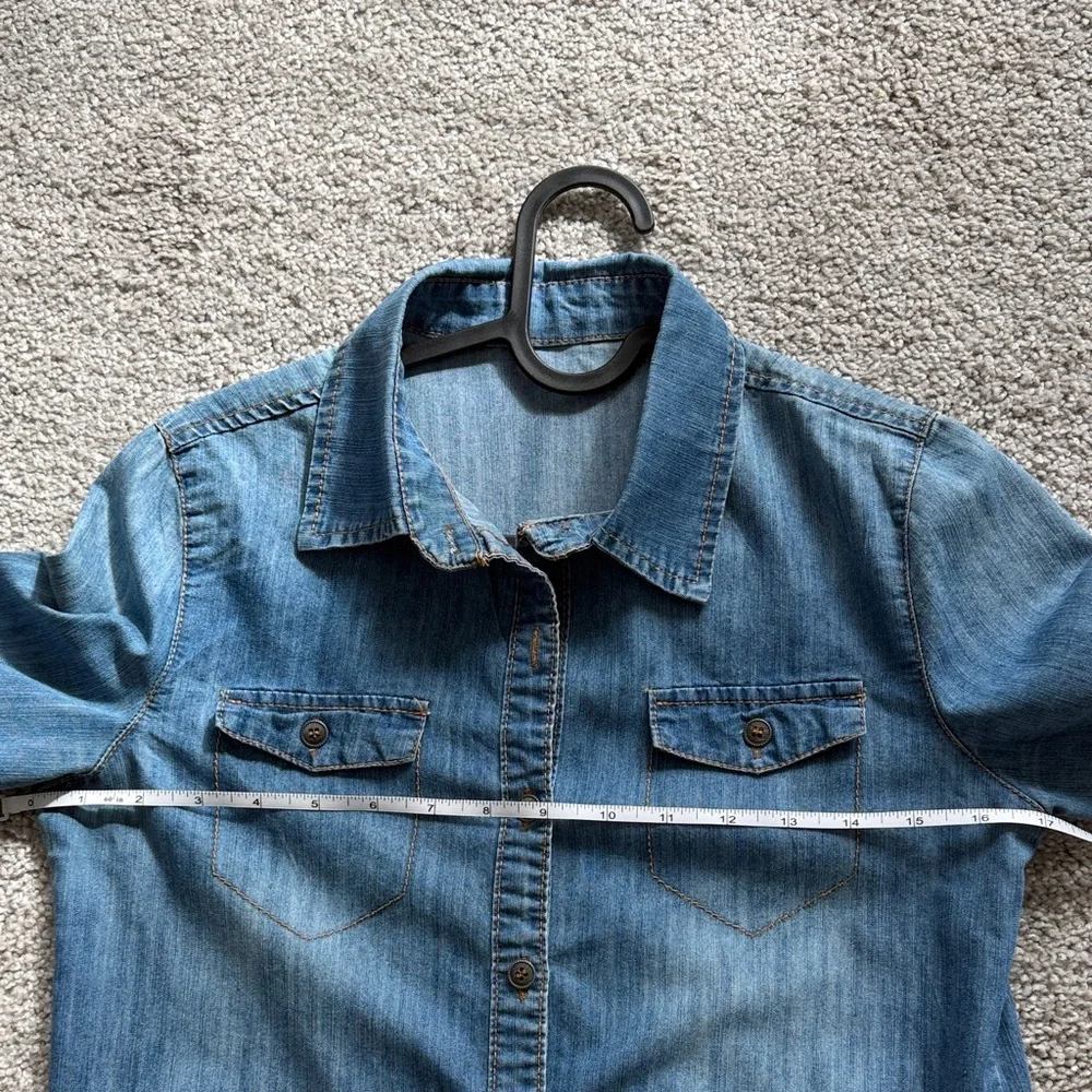Denim Shirt Dress Above the Knee - Picture 11 of 16